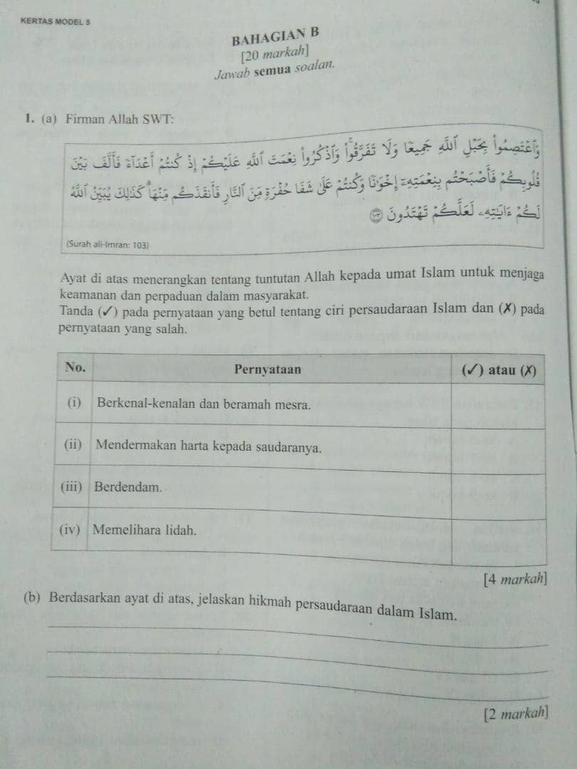 Skor A Kertas Model PT3 2019 Pendidikan Islam