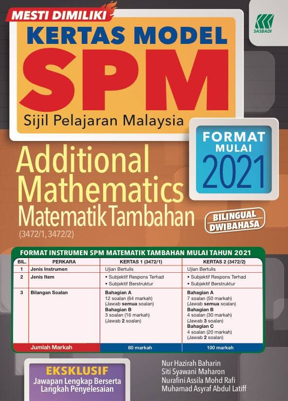 Muka Surat Hadapan Kertas Soalan Add Maths Spm